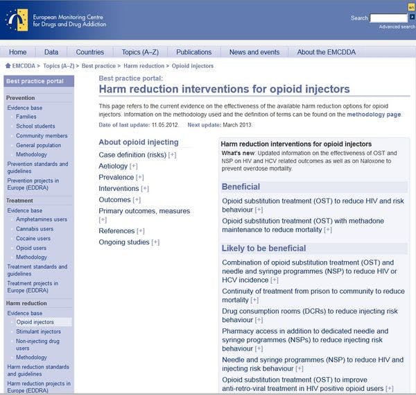 Harm reduction interventions for opioid injectors