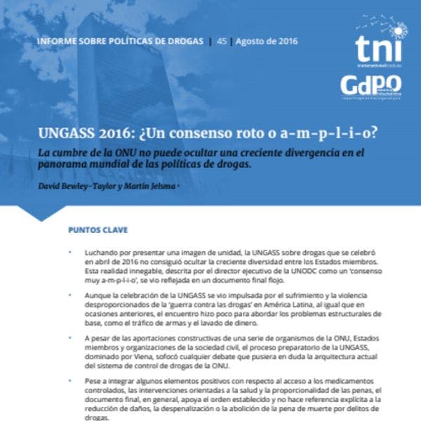 UNGASS 2016: Un consensus rompu ou é-l-a-r-g-i?