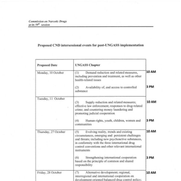 Réunion intersession de la CND