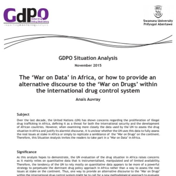 La ‘guerra contra los datos’ en África (o cómo ofrecer un discurso alternativo a la ‘guerra contra las drogas’ en el sistema de fiscalización internacional)