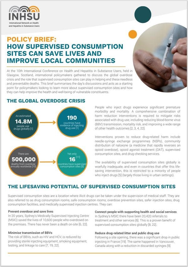 Cómo los lugares de consumo supervisado pueden salvar vidas y mejorar las comunidades locales
