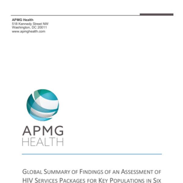 Global summary of findings of an assessment of HIV services packages for key populations in six regions