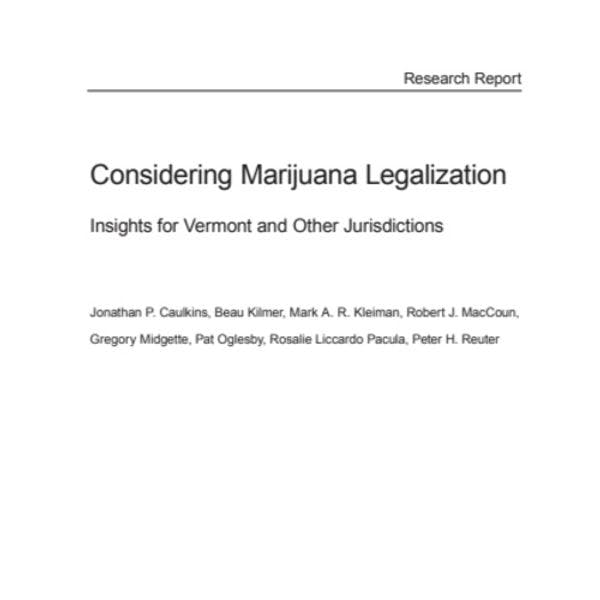 Considering marijuana legalisation, insights for Vermont and other jurisdictions