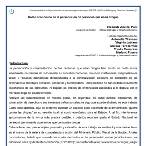 Más de 40 Millones de dólares al año gasta el estado en criminalizar a personas usarias de drogas 