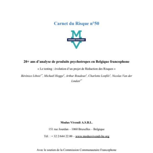 20+ ans d’analyse de produits psychotropes en Belgique francophone