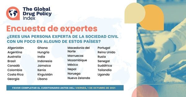 Encuesta del Índice Global de Políticas sobre Drogas para expertes de la sociedad civil