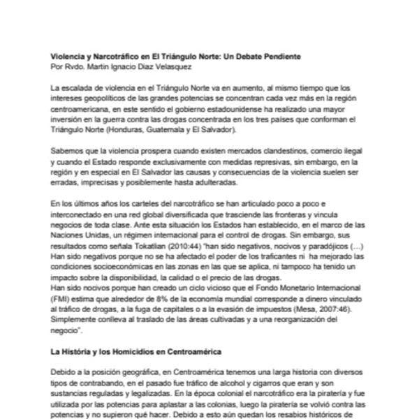 Violencia y narcotráfico en el Triángulo Norte: un debate pendiente