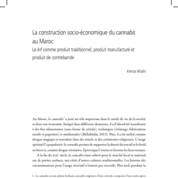 La construction socio-économique du cannabis au Maroc