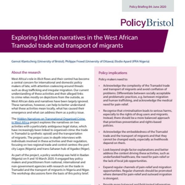 Exploring hidden narratives in the West African tramadol trade and transport of migrants