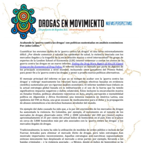 Acabando la ‘guerra contra las drogas’ con políticas sustentadas en análisis económicos 