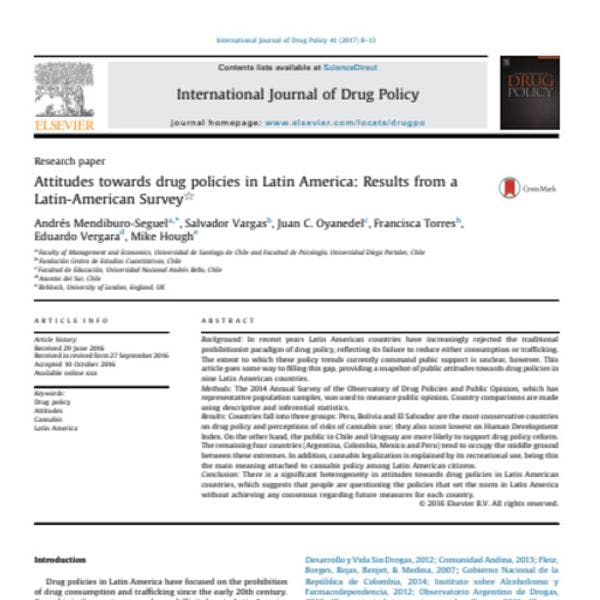 Actitudes frente a las políticas de drogas en América Latina: resultados de una encuesta regional