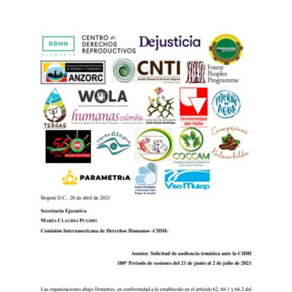 Solicitud de audiencia ante la CIDH sobre los riesgos de la reactivación de la fumigación con glifosato en Colombia