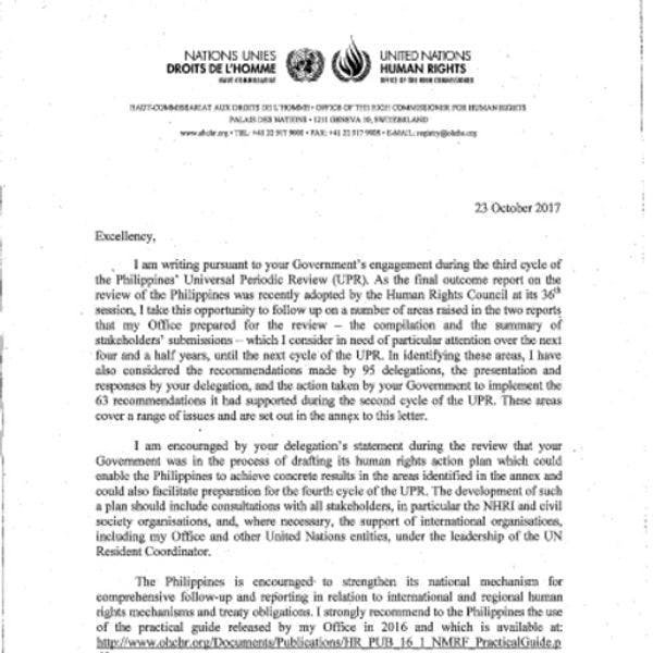 El ACNUDH insta a Filipinas a abordar las violaciones de los derechos humanos