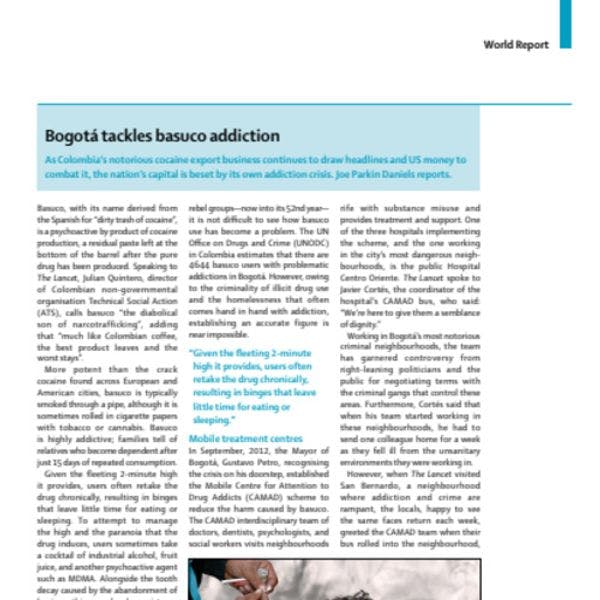 Bogotá tackles basuco addiction