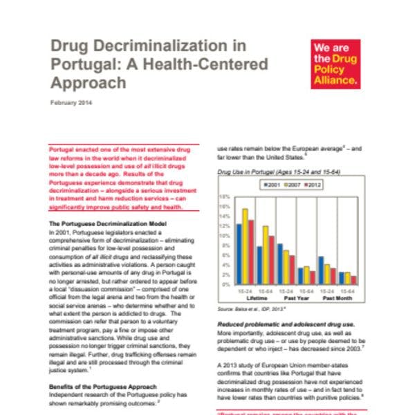 Drug decriminalization in portugal: A health-centered approach