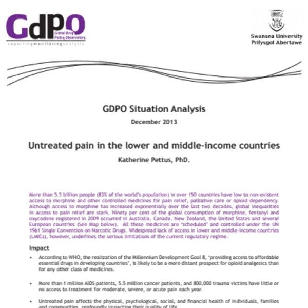 Untreated pain in the lower and middle-income countries