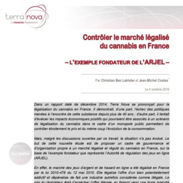 Contrôler le marché légalisé du cannabis en France - l'exemple fondateur de l'ARJEL