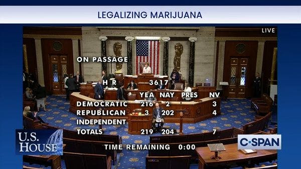 Estados Unidos: La Cámara de Representantes aprueba un proyecto de ley para despenalizar la marihuana a nivel federal