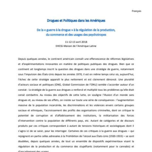 From the « war on drugs » to regulation of production, trade and use of psychoactive drugs 