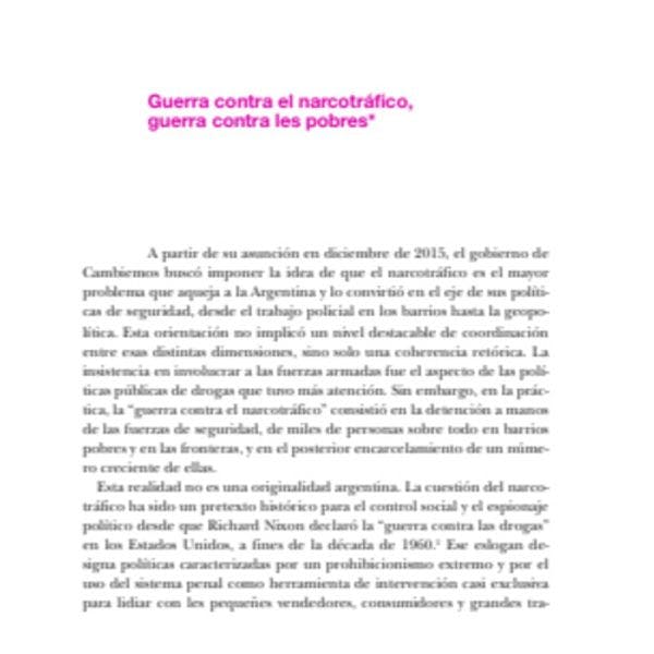 Derechos Humanos en la Argentina: Guerra contra el narcotráfico