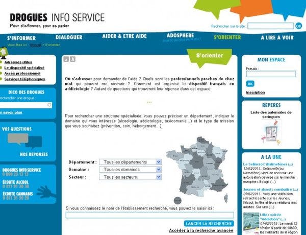 Drogues info service: un répertoire des structures d’addictologie à votre service 