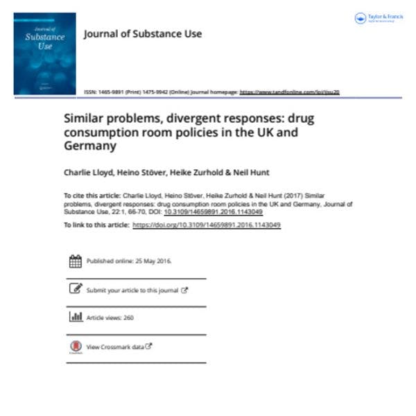 Problemas parecidos, respuestas discrepantes: Políticas sobre salas de consumo de drogas en el Reino Unido y Alemania
