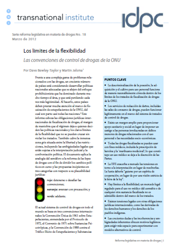 Los límites de la flexibilidad - Las convenciones de control de drogas de la ONU