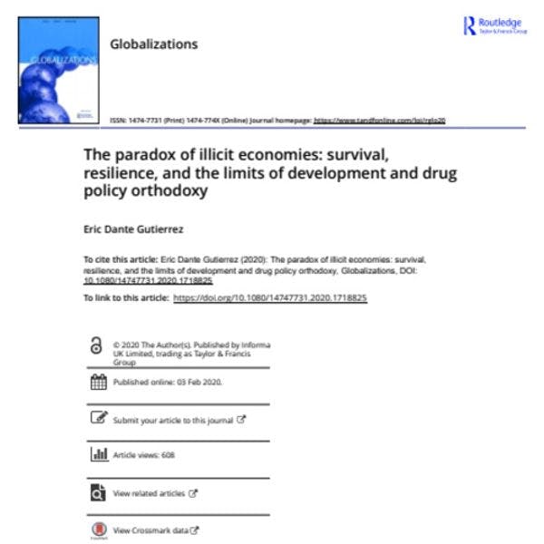 La paradoja de las economías ilícitas: sobrevivencia, resiliencia y los límites de la ortodoxia en materia de desarrollo y políticas de drogas 