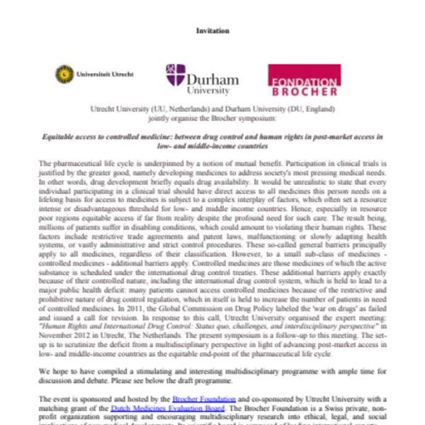 Equitable access to controlled medicine: Between drug control and human rights in post-market access in low- and middle-income countries