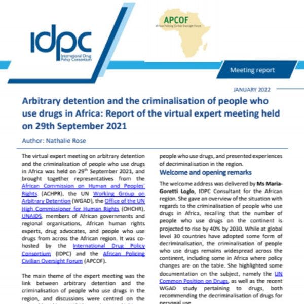 Detención arbitraria y la criminalización de personas que consumen drogas en África