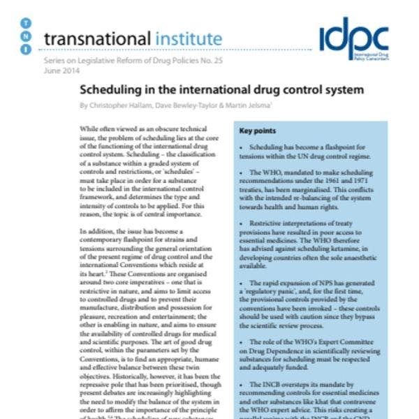 国际药物管制系统的安排