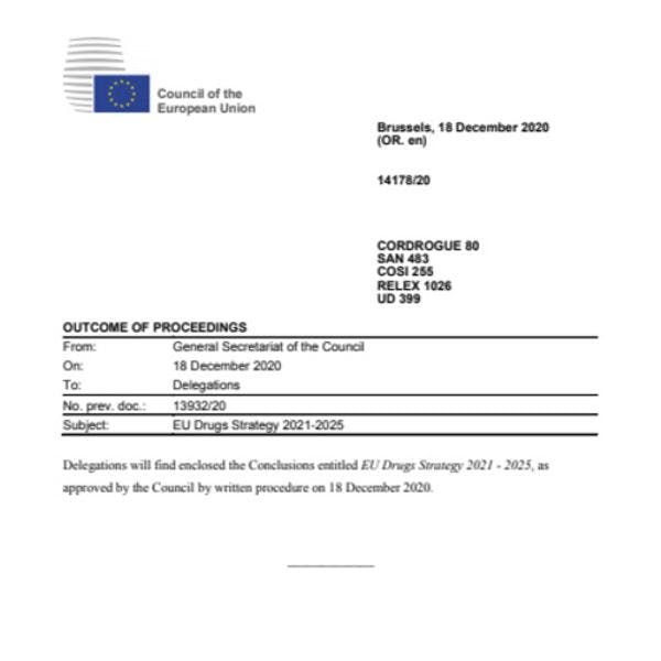 Estrategia sobre drogas de la UE para el período 2021-2025