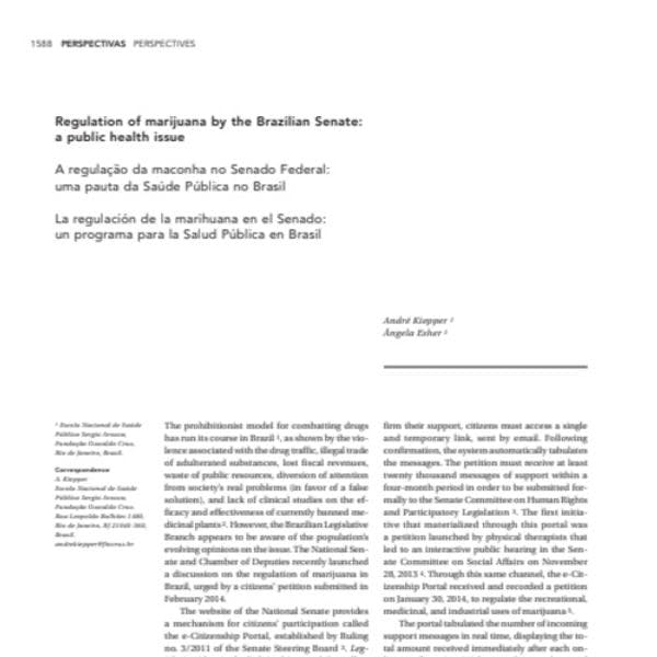 La régulation de la marijuana par le Sénat brésilien : un enjeu de santé publique