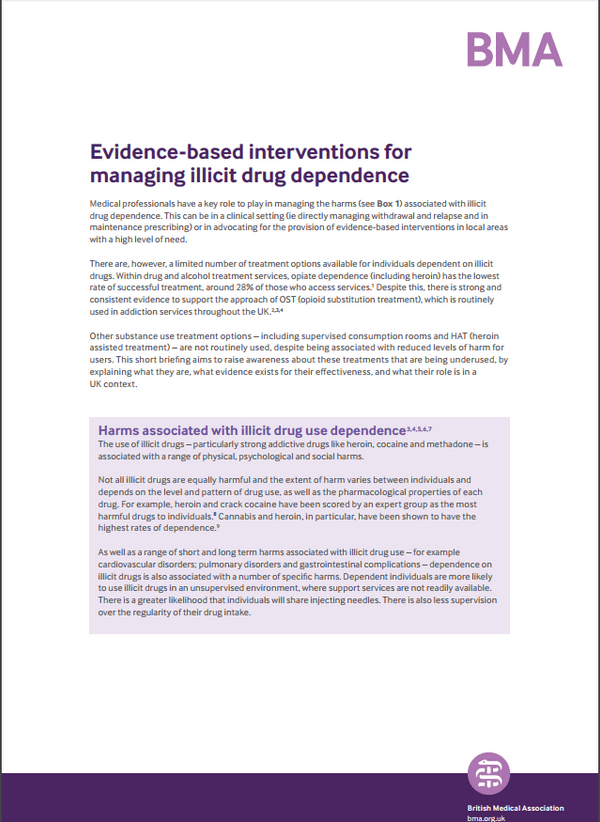 Reducing harm associated with illicit drug use