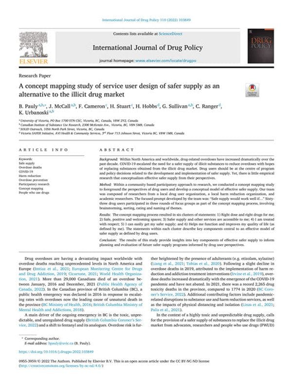 A concept mapping study of service user design of safer supply as an alternative to the illicit drug market