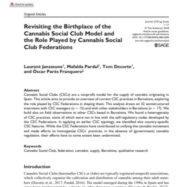 Retour sur le « berceau » du modèle des clubs sociaux de cannabis et le rôle des fédérations