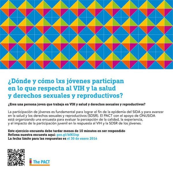 Cuestionario sobre percepción de la participación de los jóvenes en relación con el VIH y la SDSR a nivel nacional, regional y mundial